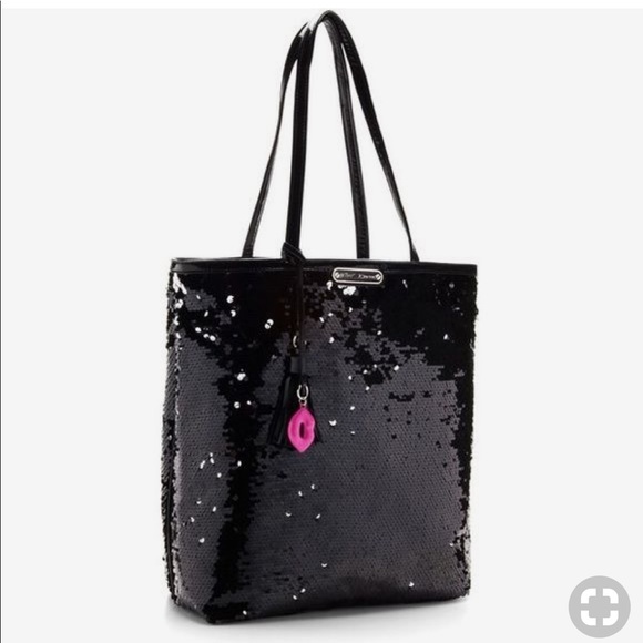 Betsey Johnson Handbags - NEW Betsey Johnson sequin tote with wristlet